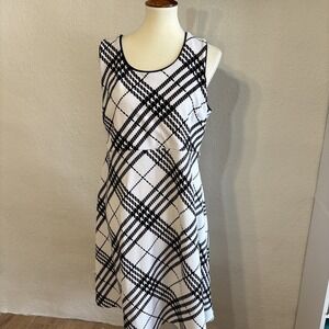 Motherhood Maternity Black Ivory‎ Plaid Stretch Dress XL Excellent